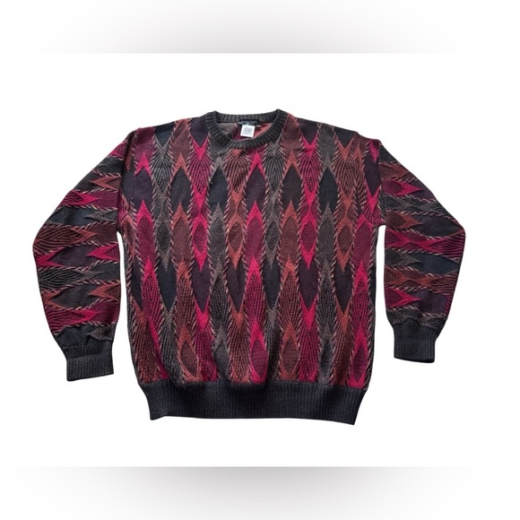lorenzo tavernari Other - Lorenzo Tavernari Sweater Mens XL Made in Italy Grandpa Preppy Geometric